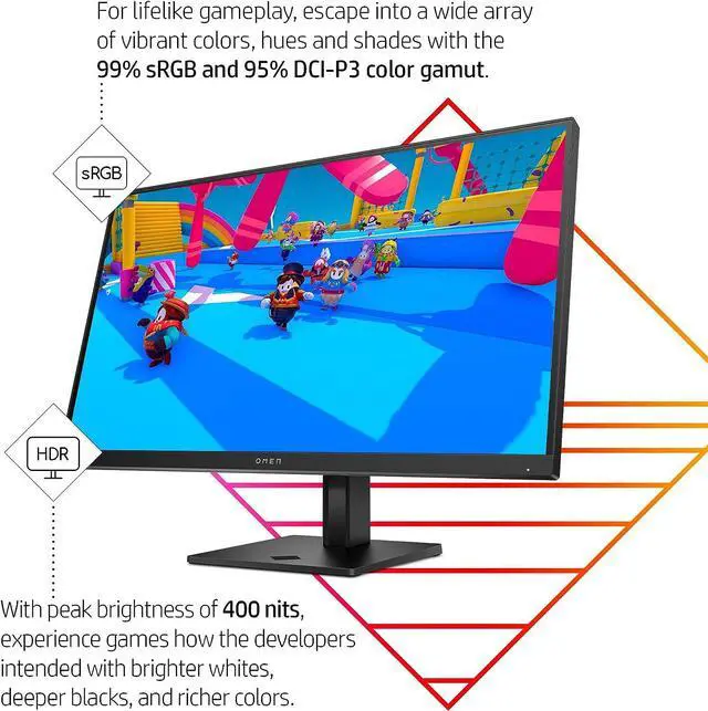 Alt view image 2 of 12 - HP OMEN 27q 27-inch QHD 165Hz Gaming Monitor QHD Display IPS Panel AMD FreeSync