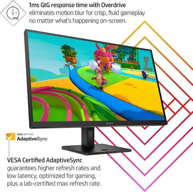 Alt view image 3 of 12 - HP OMEN 27q 27-inch QHD 165Hz Gaming Monitor QHD Display IPS Panel AMD FreeSync