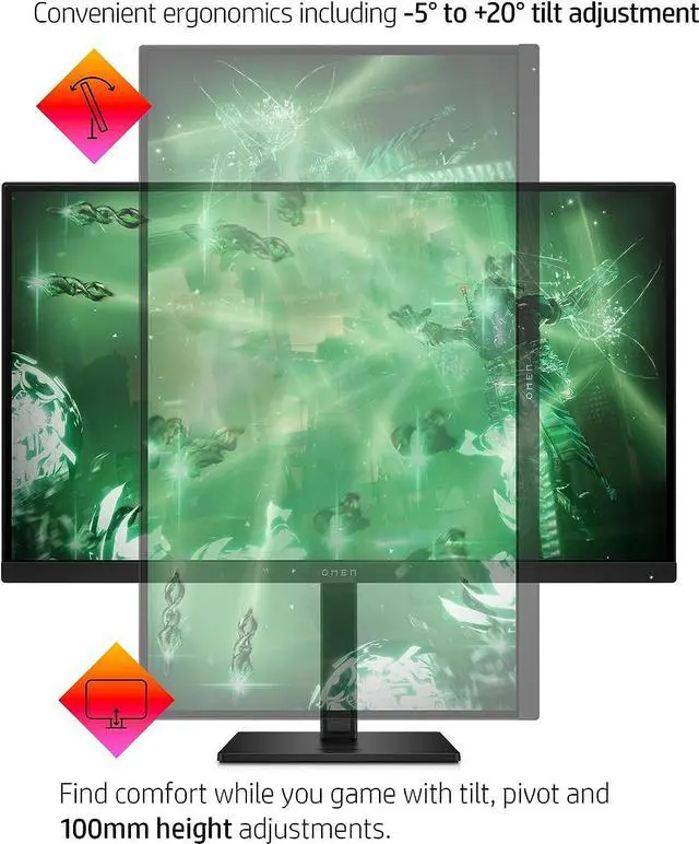Alt view image 5 of 12 - HP OMEN 27q 27-inch QHD 165Hz Gaming Monitor QHD Display IPS Panel AMD FreeSync