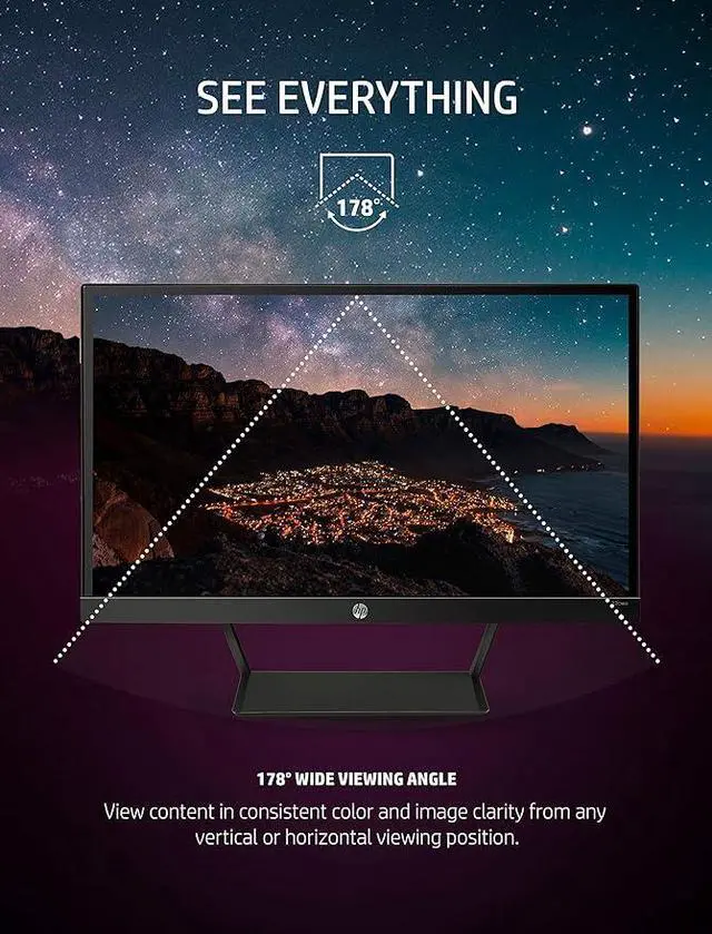 Alt view image 4 of 6 - HP Pavilion 22CWA 21.5 IPS LED Display Monitor 1920x1080 Full HD HDMI VGA
