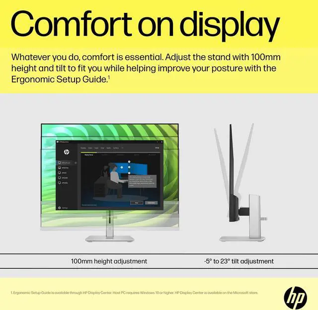Alt view image 10 of 12 - HP M24h 23.8" FHD (1920 x 1080) IPS Monitor 75 Hz, 300 nits, 5ms GtG AMD FreeSync, HP Eye Ease HDMI, VGA