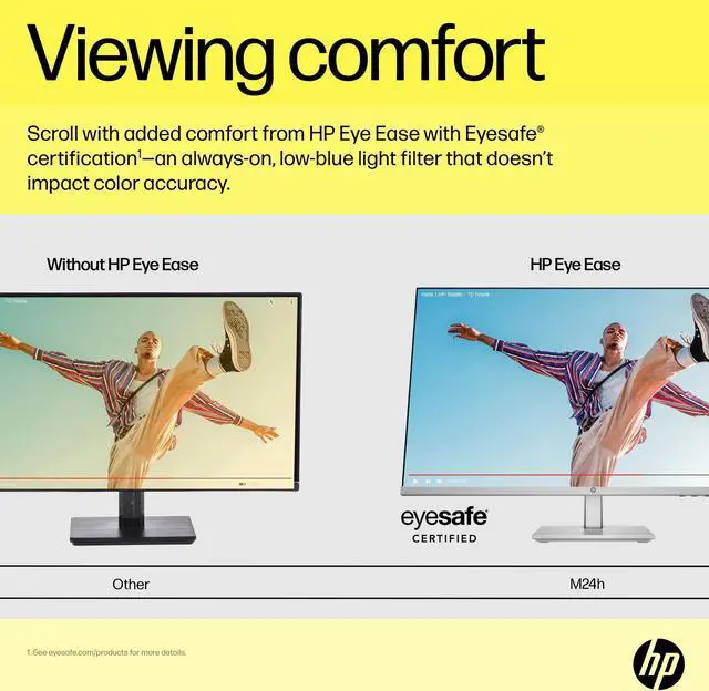 Alt view image 12 of 12 - HP M24h 23.8" FHD (1920 x 1080) IPS Monitor 75 Hz, 300 nits, 5ms GtG AMD FreeSync, HP Eye Ease HDMI, VGA