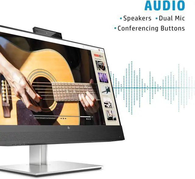 Alt view image 2 of 11 - HP E24mv G4 FHD Webcam 23.8" Monitor 60Hz 250 Nits 5ms Vesa Mount Pivot Swivel