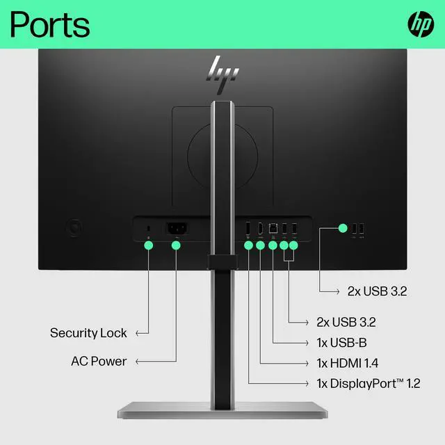 Alt view image 14 of 20 - HP P22h G5 21.5" FHD IPS Monitor 1080p Refresh Rate 5ms GtG Refresh Rate 75Hz Contrast Ratio 1000:1 Stereo Speakers Tilt HDMI DisplayPort VGA - 64W30AA