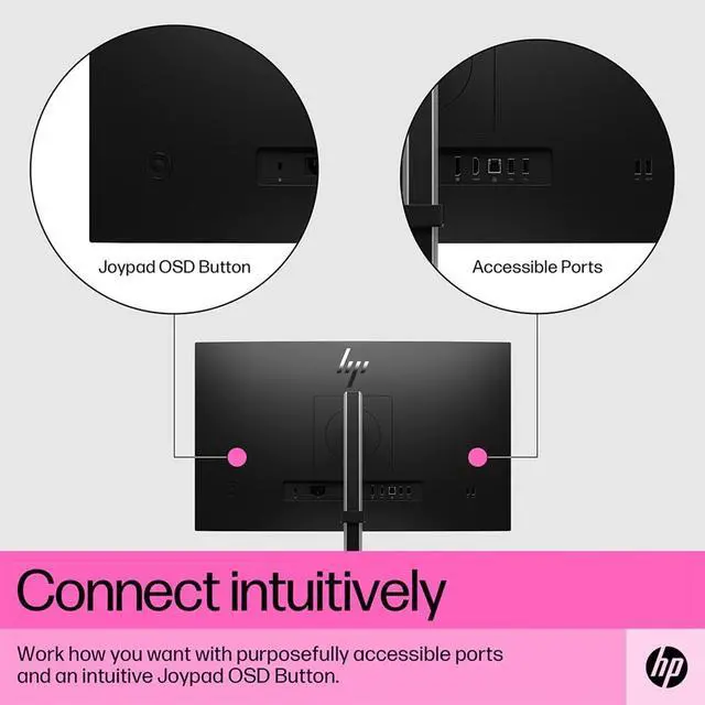 Alt view image 3 of 9 - HP E24T G5 Touchscreen FHD Monitor 75Hz 5ms Vesa Pivot Tilt Swivel Height Adjust