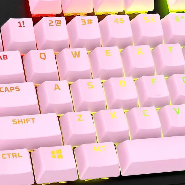 Alt view image 6 of 6 - HyperX PBT Keycaps Full Key Set Double Shot English US Layout 104 Keys Pink