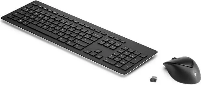 Alt view image 5 of 5 - HP Wireless Rechargeable 950MK Mouse Keyboard Full Size for PCs with USB A Port