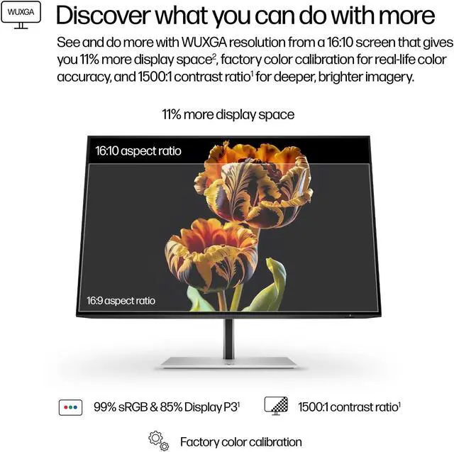 Alt view image 6 of 9 - HP Series 7 Pro 24 Inch WUXGA Monitor 724pn 100Hz IPS Tilt Swivel Pivot Adjust