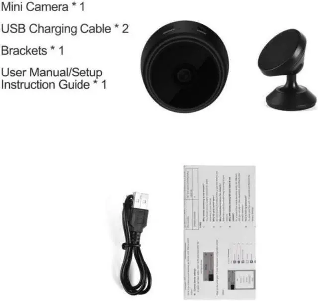Alt view image 2 of 7 - Mini 1080P Small Wifi Camera IR Night Vision Micro Camera Motion 2 Way speak APP with cable & mount