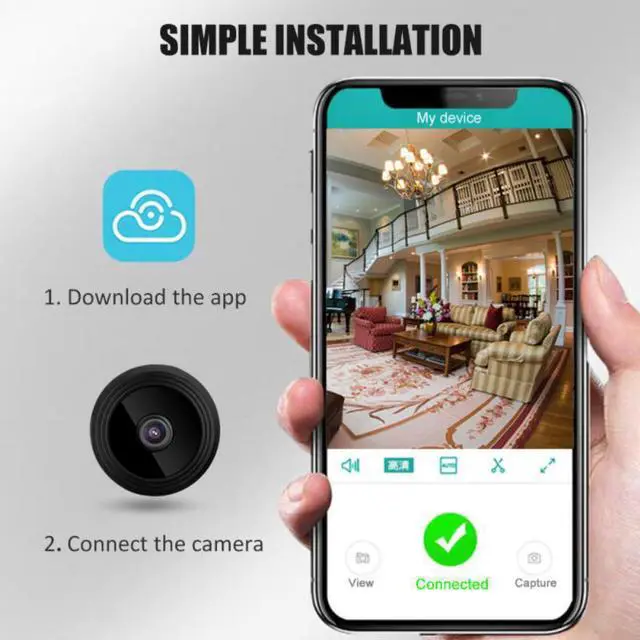 Alt view image 5 of 7 - Mini 1080P Small Wifi Camera IR Night Vision Micro Camera Motion 2 Way speak APP with cable & mount