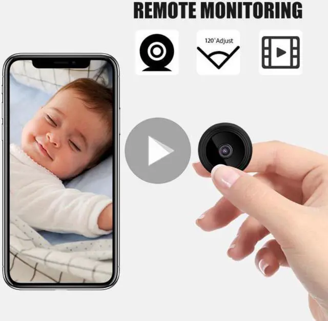 Alt view image 6 of 7 - Mini 1080P Small Wifi Camera IR Night Vision Micro Camera Motion 2 Way speak APP with cable & mount