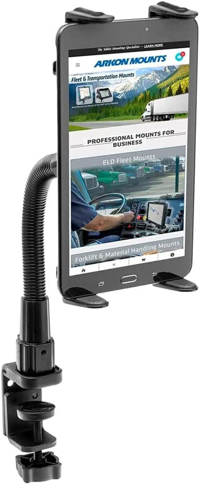 Alt view image 6 of 8 - Arkon TAB086-12 Heavy Duty Tablet Clamp Mount with 12 Inch Neck for Ipad Pro Ipad Air Galaxy Note 10.1 Retail Black