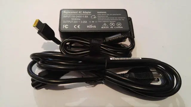 Main image of New Compatible Lenovo AC Adapter Charger 45N0322 20V 3.25A 65W Square Tip