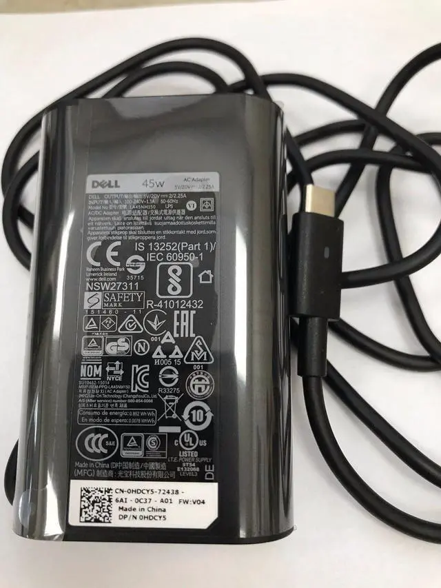 Alt view image 4 of 4 - New Genuine Dell AC Adapter Charger 0HDCY5 DA30NM150 8XTW5 08XTW5 T6V87 45W