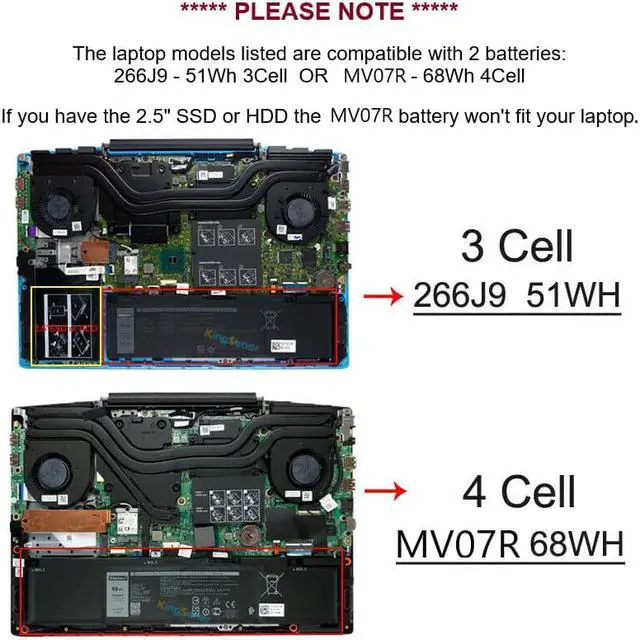 Alt view image 2 of 2 - New Dell OEM Original G Series G5 5500 G5 5505 68Wh 4-cell Laptop Battery MV07R