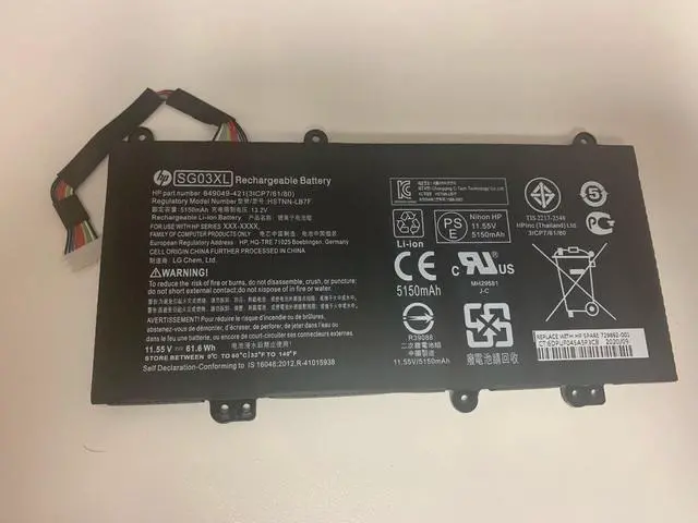 Main image of New Genuine HP SG03XL SG03061XL 849315-856 849315-856 TPN-I126 849049-421 HSTNN-LB7F Battery 61.6Wh