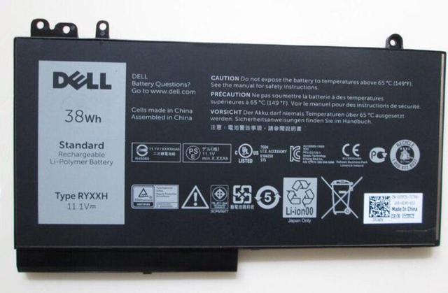 Alt view image 13 of 14 - Dell Latitude E5450 E5550 E5250 3150 3160 3-cell 38Wh OEM Battery RYXXH