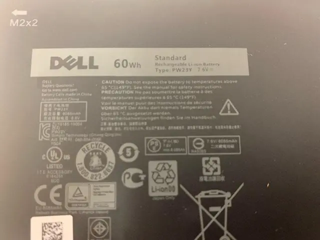 Alt view image 7 of 7 - New Dell Original XPS 9360 4-Cell 60Wh OEM Battery PW23Y