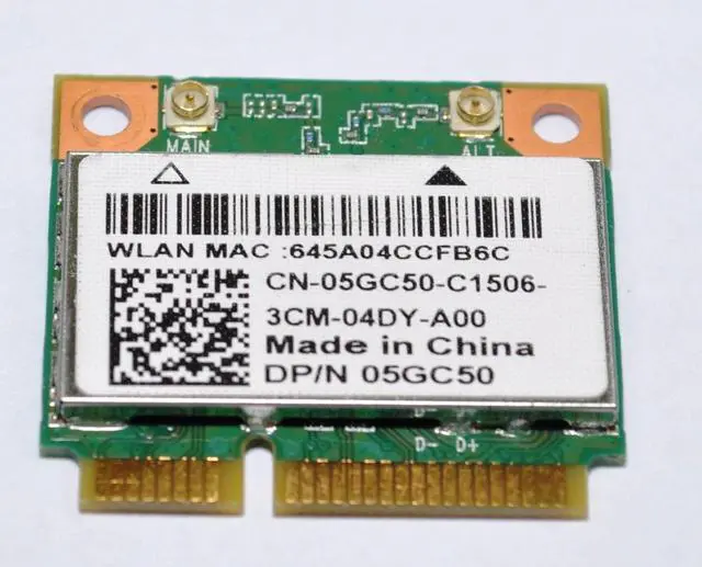 Alt view image 10 of 10 - Dell Mini PCI Express Half Height NSPIRON 3000 15-3542 15.6" WIRELESS WIFI CARD 05GC50 CN-05GC50