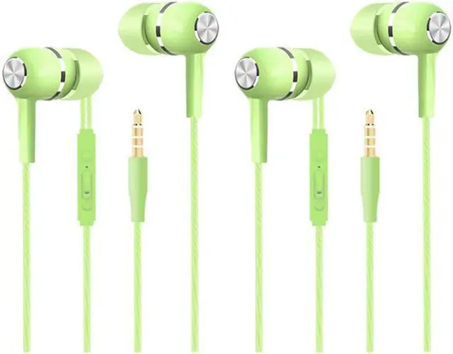 Main image of 2Pcs Earbuds Wired Stereo Earphones in-Ear Headphones Bass Earbuds, Compatible with iPhone and Android Smartphones, iPad, MP3, Fits All 3.5mm Interface  Green and Green