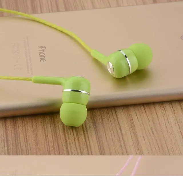 Alt view image 3 of 3 - 2Pcs Earbuds Wired Stereo Earphones in-Ear Headphones Bass Earbuds, Compatible with iPhone and Android Smartphones, iPad, MP3, Fits All 3.5mm Interface  Green and Green