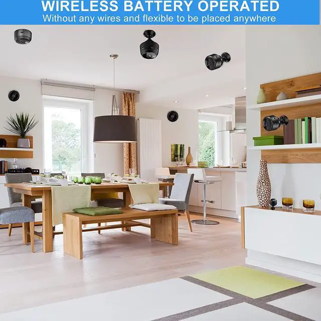 Alt view image 2 of 5 - Wireless Security Camera  WiFi 1080P HD Battery Operated Home Camera Indoor Mini Camera with Night Vision Remote App Control for Home Elderly Baby Pet