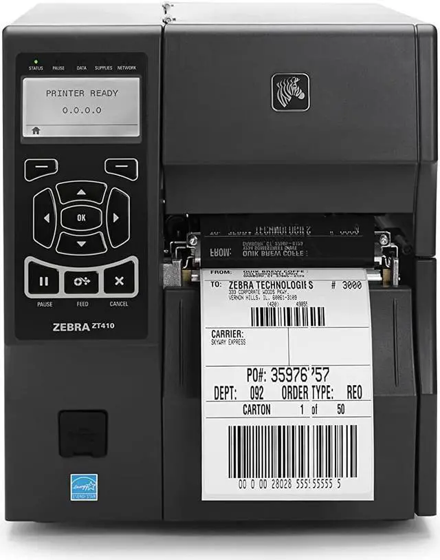 Alt view image 4 of 4 - Zebra ZT41042-T010000Z ZT410 Industrial Thermal Transfer Table Top Printer, 203 DPI, Monochrome, With 10/100 Ethernet, Bluetooth 2.1, USB Host