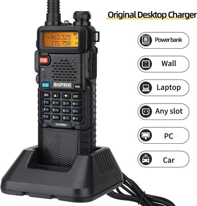 BAOFENG UV-5R 8W High Power Tri-Power Portable Ham Two Way Radio Long Range  Rechargeable Handheld Radio with 3800mAh Extended Battery