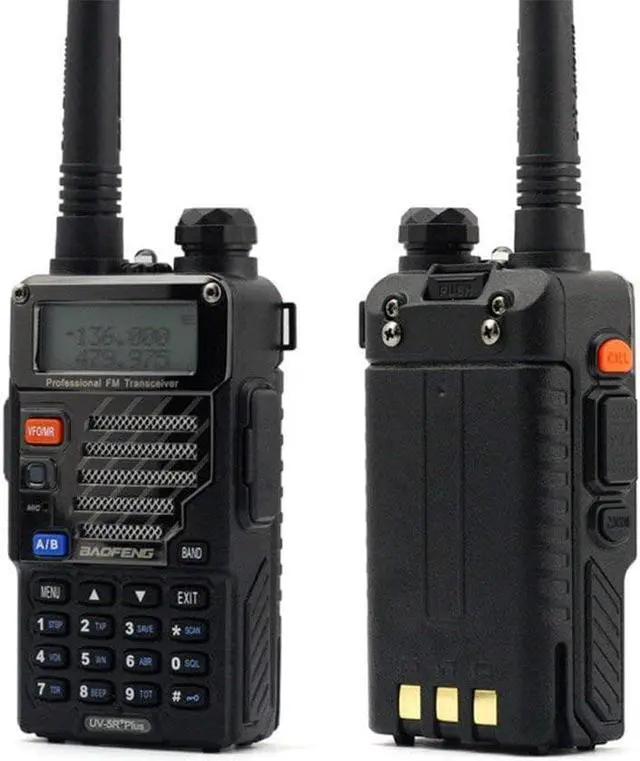 Alt view image 2 of 4 - BAOFENG UV-5R+ Plus Two Way Radio, Long Range for Adults Rechargeable with Earpiece, Walkie Talkie for Outdoors, 144-148 420-450MHz, Qualette Series, Black