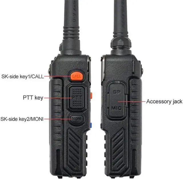 Alt view image 4 of 4 - BAOFENG UV-5R+ Plus Two Way Radio, Long Range for Adults Rechargeable with Earpiece, Walkie Talkie for Outdoors, 144-148 420-450MHz, Qualette Series, Black