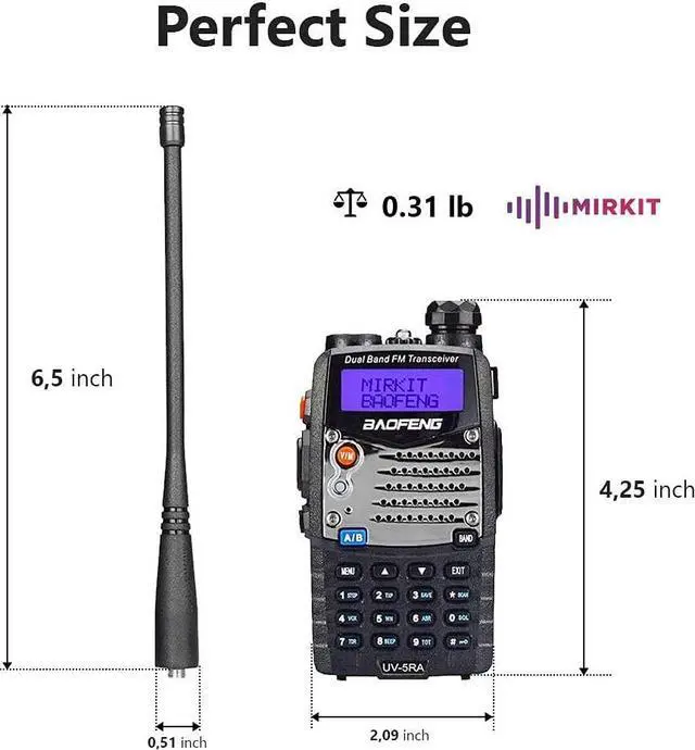 Alt view image 3 of 4 - Baofeng Ham Radio UV-5RA 2022 5W Power FCC Approved 1800 mAh Li-ion Battery Mirkit Edition and Lanyard Mirkit Ham Radio Operator, Walkie Talkies Dual Band Two Way Radios
