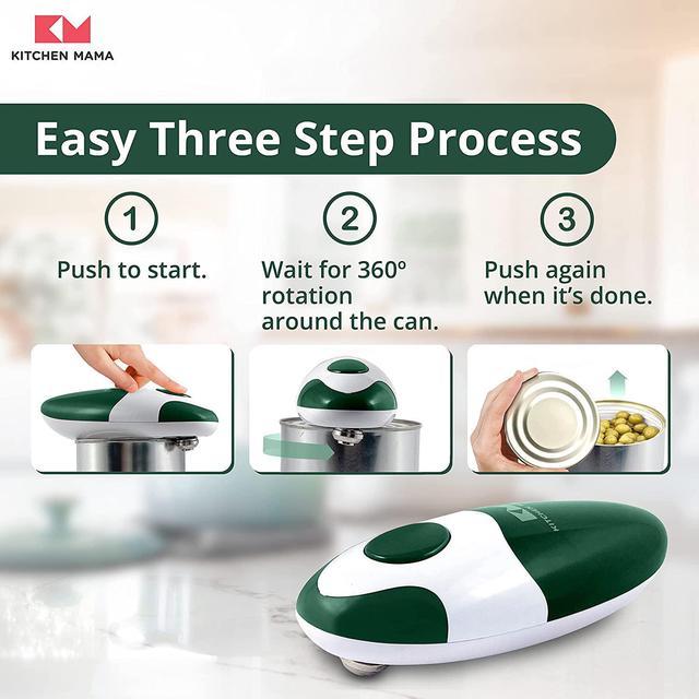 Kitchen Mama Auto 2.0 Electric Can Opener: Upgraded Blade Opens Almost Any Can - automatic, Hands Free, Smooth Edge, Food-Safe