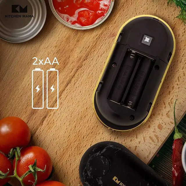 Alt view image 6 of 6 - Kitchen Mama Mini Battery-Operated Can Opener: Open Your Cans with A Simple Push of Button - No Sharp Edge, Food-Safe and Mini-sized (Marble Black/Gold)