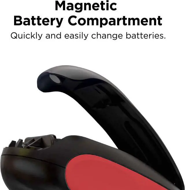 Alt view image 4 of 6 - Kitchen Mama One-To-Go Electric Can Opener: Open Cans with One Press- Auto Detect Any Can Shapes, Auto-Stop As Task Completes, No Sharp Edge, Handy with Lid Lift, Battery Operated Can Opener (Red)