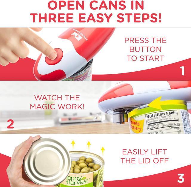 Electric Handheld Can Opener, Open Any Can Shape with One Press, Smooth  Edge, Food-Safe and Battery Operated Can Opener Electric for Kitchen from