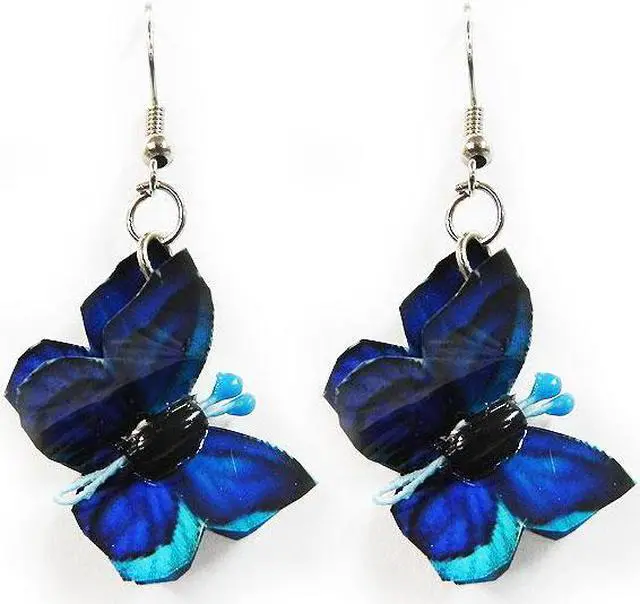 Main image of 3D Butterfly Fluttering Animal Dangle Earrings - Womens Fashion Handmade Jewelry Boho Accessories