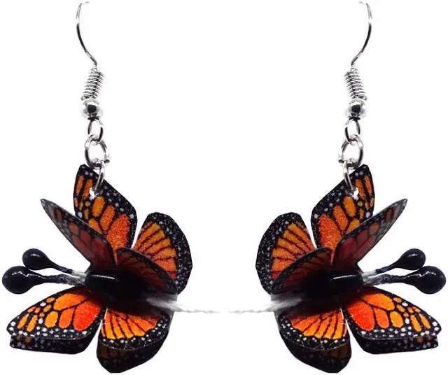 Main image of 3D Butterfly Fluttering Animal Dangle Earrings - Womens Fashion Handmade Jewelry Boho Accessories