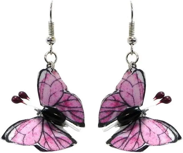 Main image of 3D Butterfly Fluttering Animal Dangle Earrings - Womens Fashion Handmade Jewelry Boho Accessories