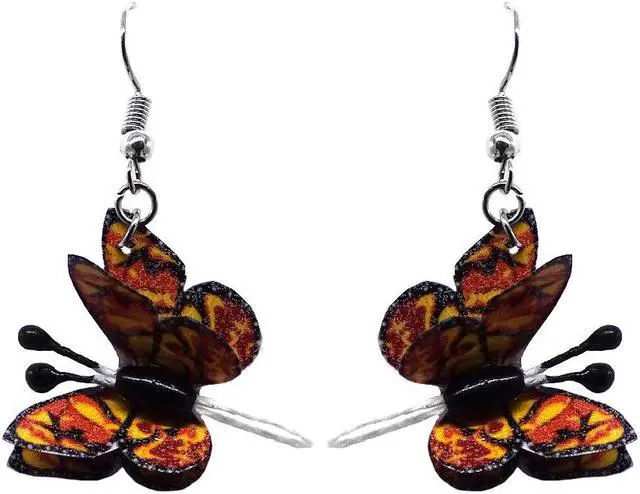 Main image of 3D Butterfly Fluttering Animal Dangle Earrings - Womens Fashion Handmade Jewelry Boho Accessories