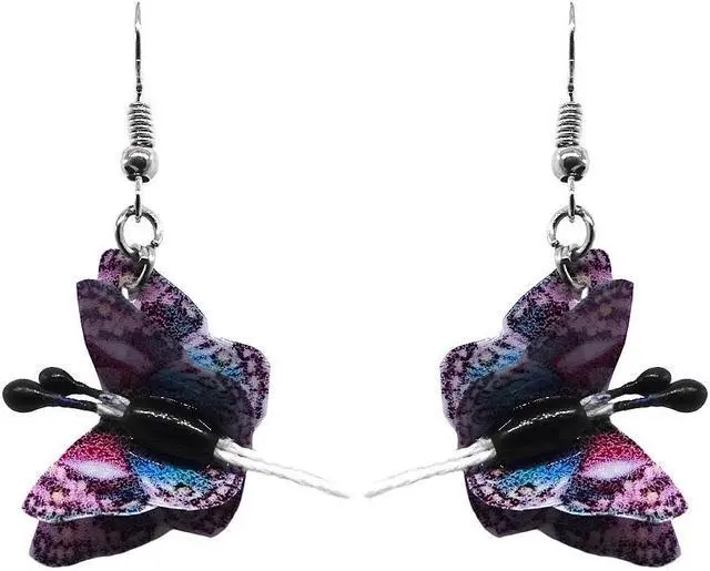Main image of 3D Butterfly Fluttering Animal Dangle Earrings - Womens Fashion Handmade Jewelry Boho Accessories