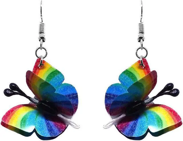 Main image of 3D Butterfly Fluttering Animal Dangle Earrings - Womens Fashion Handmade Jewelry Boho Accessories
