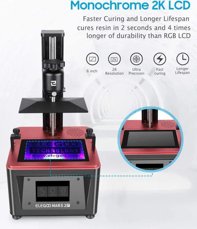Alt view image 7 of 7 - Elegoo Mars 2 PRO - 2K Resolution #1 Sold & Tested SLA 3D Printer on Reddit