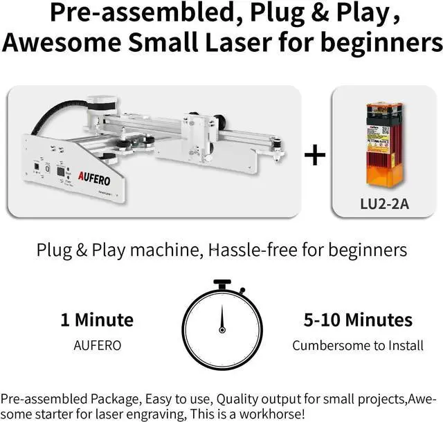 Alt view image 2 of 2 - Aufero Laser 1 - Mini Desktop Engraver perfect for Beginners & Kids