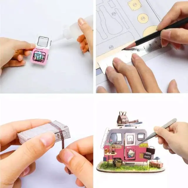 Alt view image 2 of 3 - DIY 3D House Puzzle - Happy Camper 86pcs