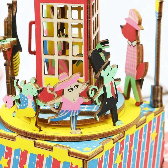 Alt view image 2 of 3 - DIY 3D Music Box Puzzle - Phone Booth - 71pcs