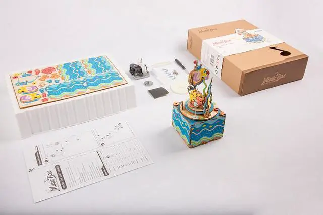 Alt view image 2 of 2 - DIY 3D Music Box Puzzle - Under the Sea - 81pcs