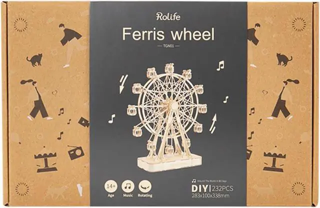 Alt view image 2 of 3 - DIY 3D Music Box Puzzle - Ferris Wheel - 232 pcs