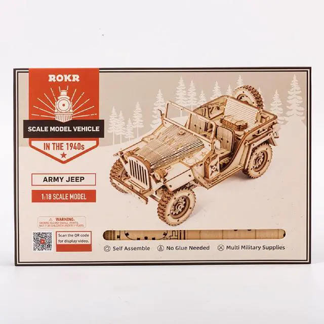 Alt view image 3 of 3 - DIY 3D Puzzle - Jeep Army Car - 369pcs