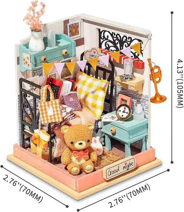 Alt view image 2 of 3 - DIY 3D House Puzzle - Sweet Dream Bedroom 34 pcs