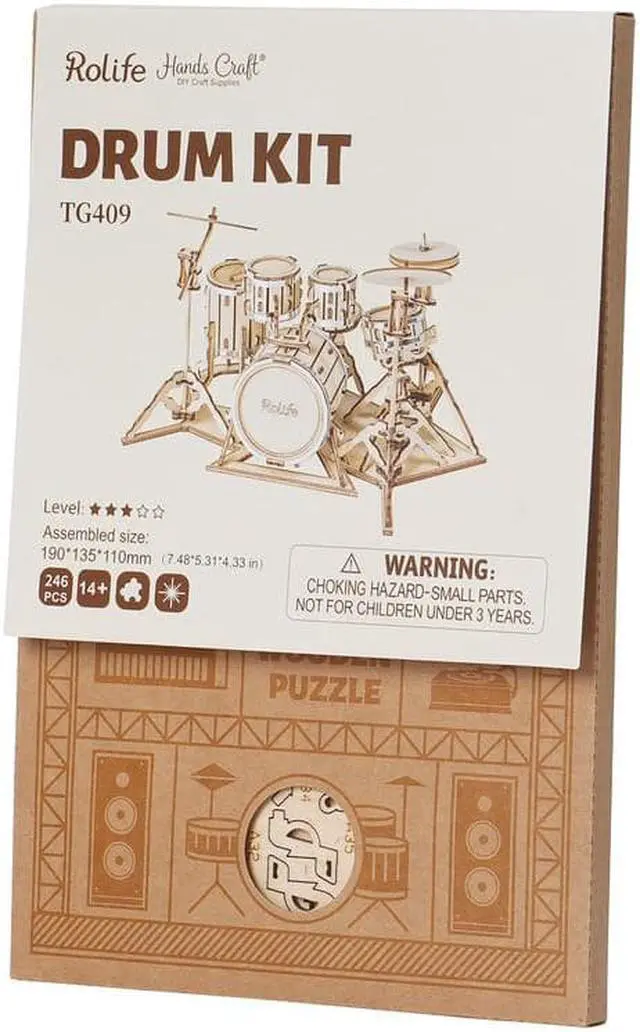 Alt view image 3 of 3 - DIY 3D Puzzle 2 Pack - Drum Kit and Electric Guitar